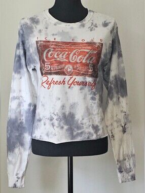 TRUE VINTAGE Los Angeles Tie-Dye Sweatshirt with Coca-Cola Graphic. Sz XS